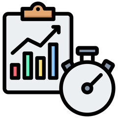 Task Performance Outline Color Icon