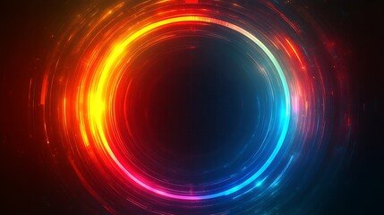 Abstract Circular Light Trails Design Featuring Red and Blue Hues