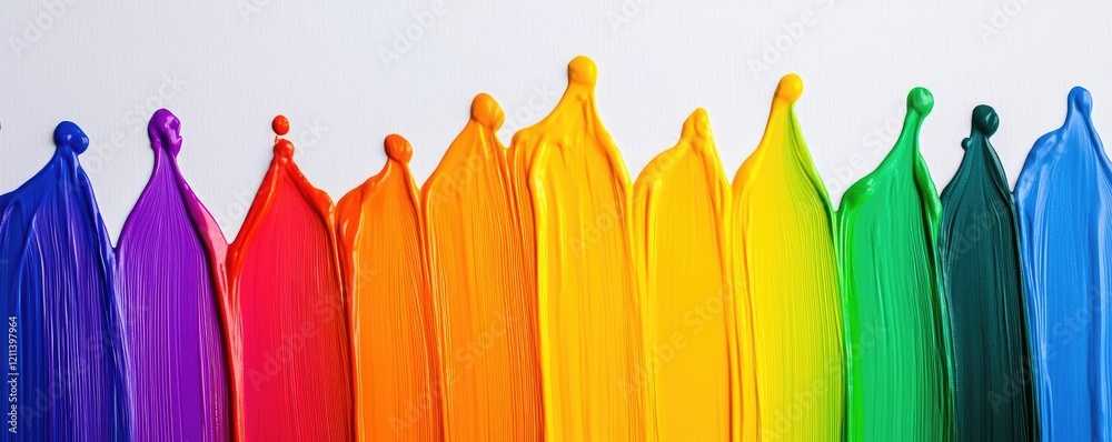 Poster Rainbow holi idea. Vibrant paint drips creating a colorful visual display of hues in perfect harmony.