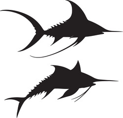 swordfish logo icon silhouette design vector art illustration
