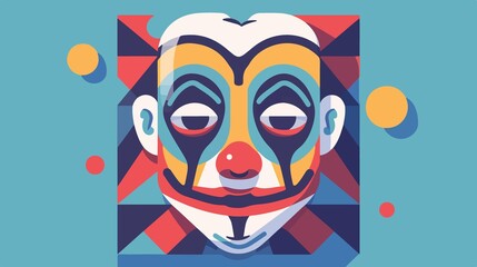 Fototapeta premium Crazy Idiot Mask Vector Illustration Design