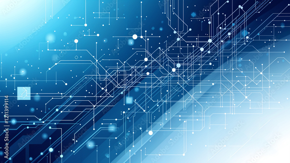 Poster abstract background with glowing circuits lines technology and digital world . generative ai