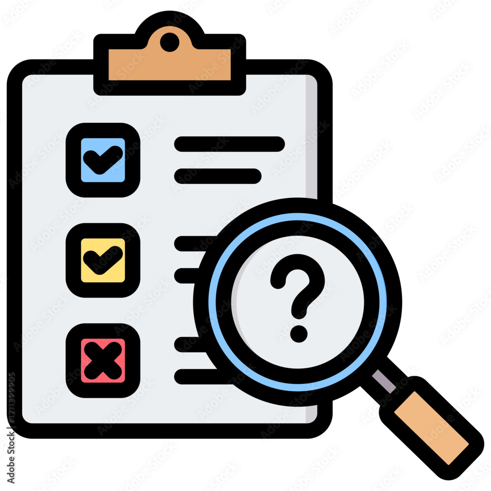 Poster testing outline color icon