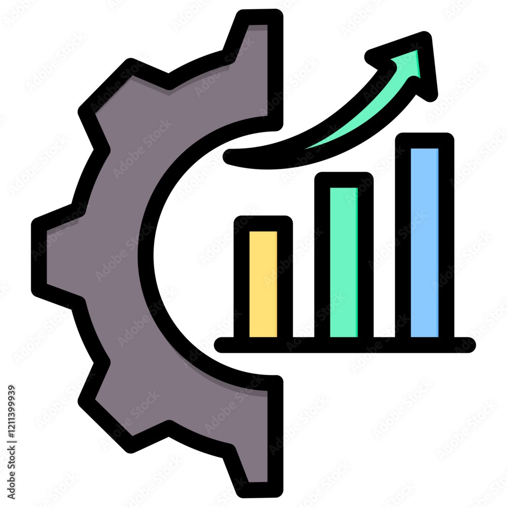 Poster performance outline color icon
