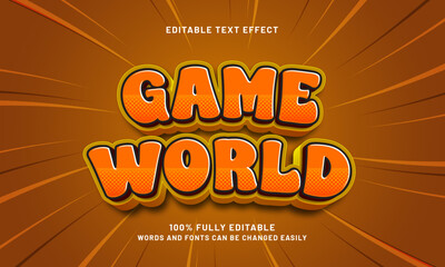 game world editable text effect with a kids and game theme
