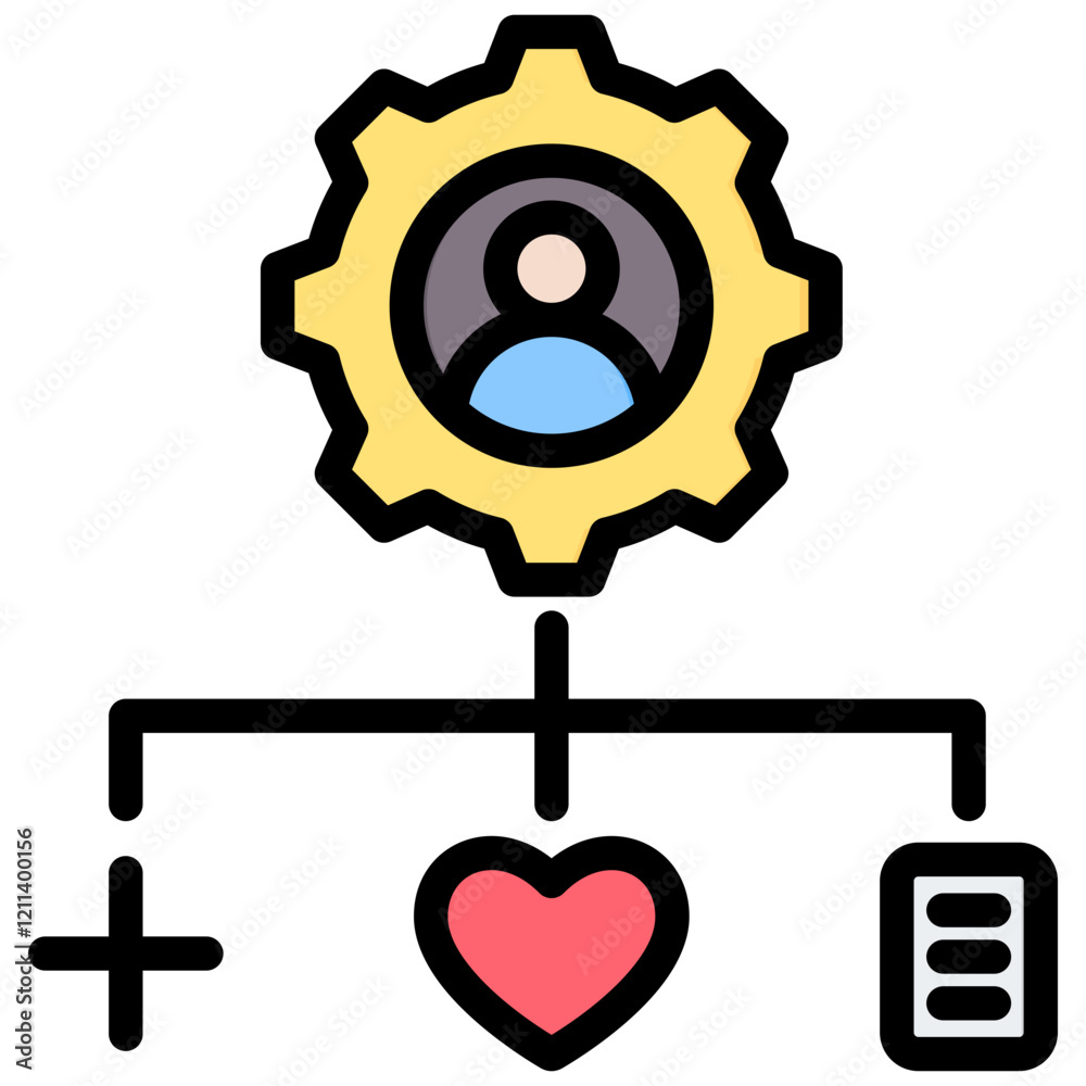 Aufkleber competency framework outline color icon