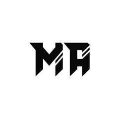 MA monogram logo design letter text name symbol monochrome logotype alphabet character simple logo