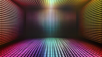 Colorful LED Lights Illuminate a Room Creating a Vibrant Atmosphere