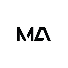 MA monogram logo design letter text name symbol monochrome logotype alphabet character simple logo