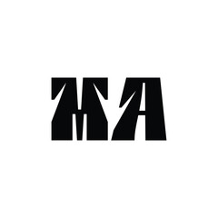 MA monogram logo design letter text name symbol monochrome logotype alphabet character simple logo