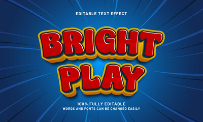 bright play editable text effect with a kids and game theme