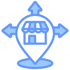 Obraz premium Market Expansion Blue Icon