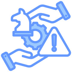 Risk Mitigation Blue Icon