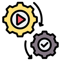 Execution Outline Color Icon