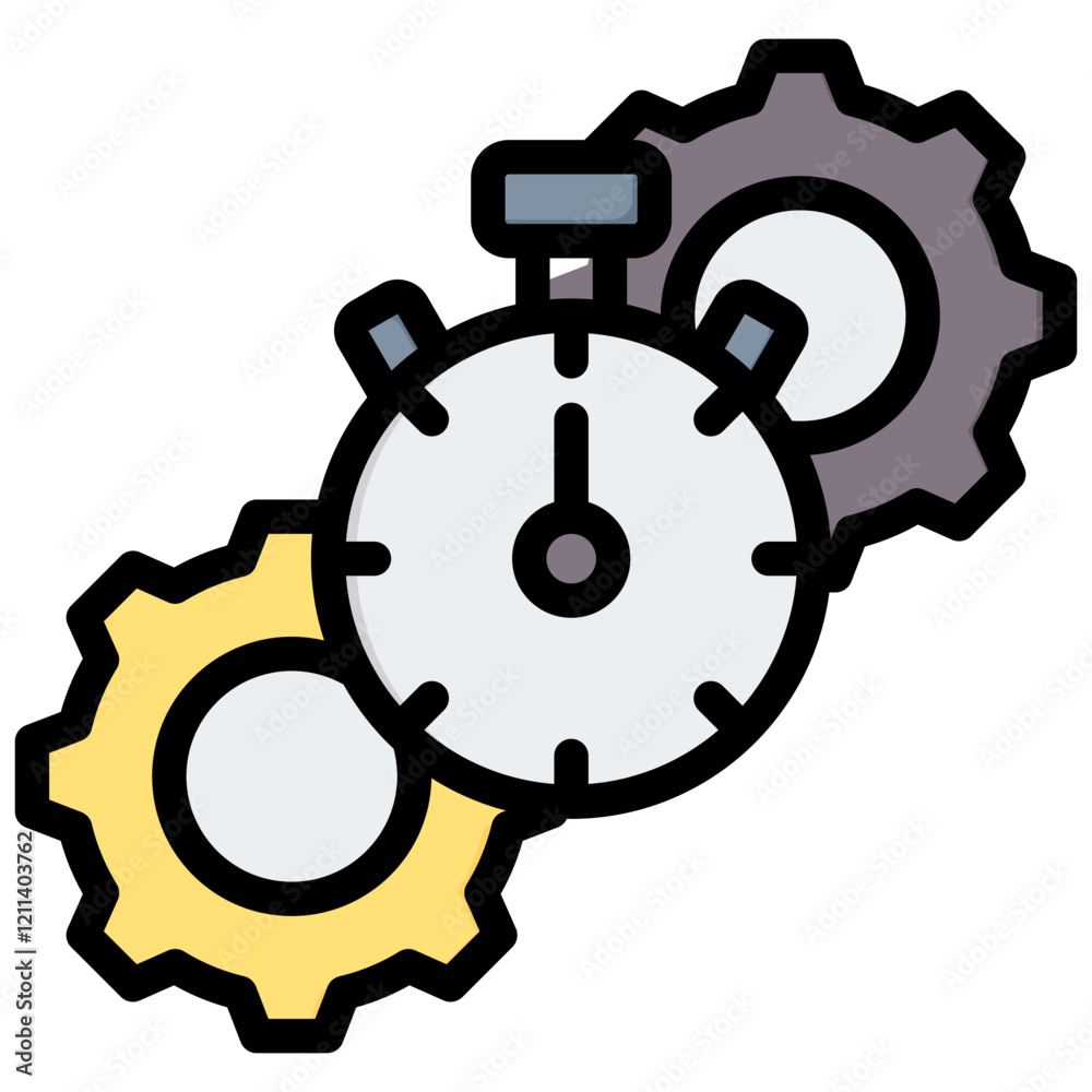 Poster operational efficiency outline color icon
