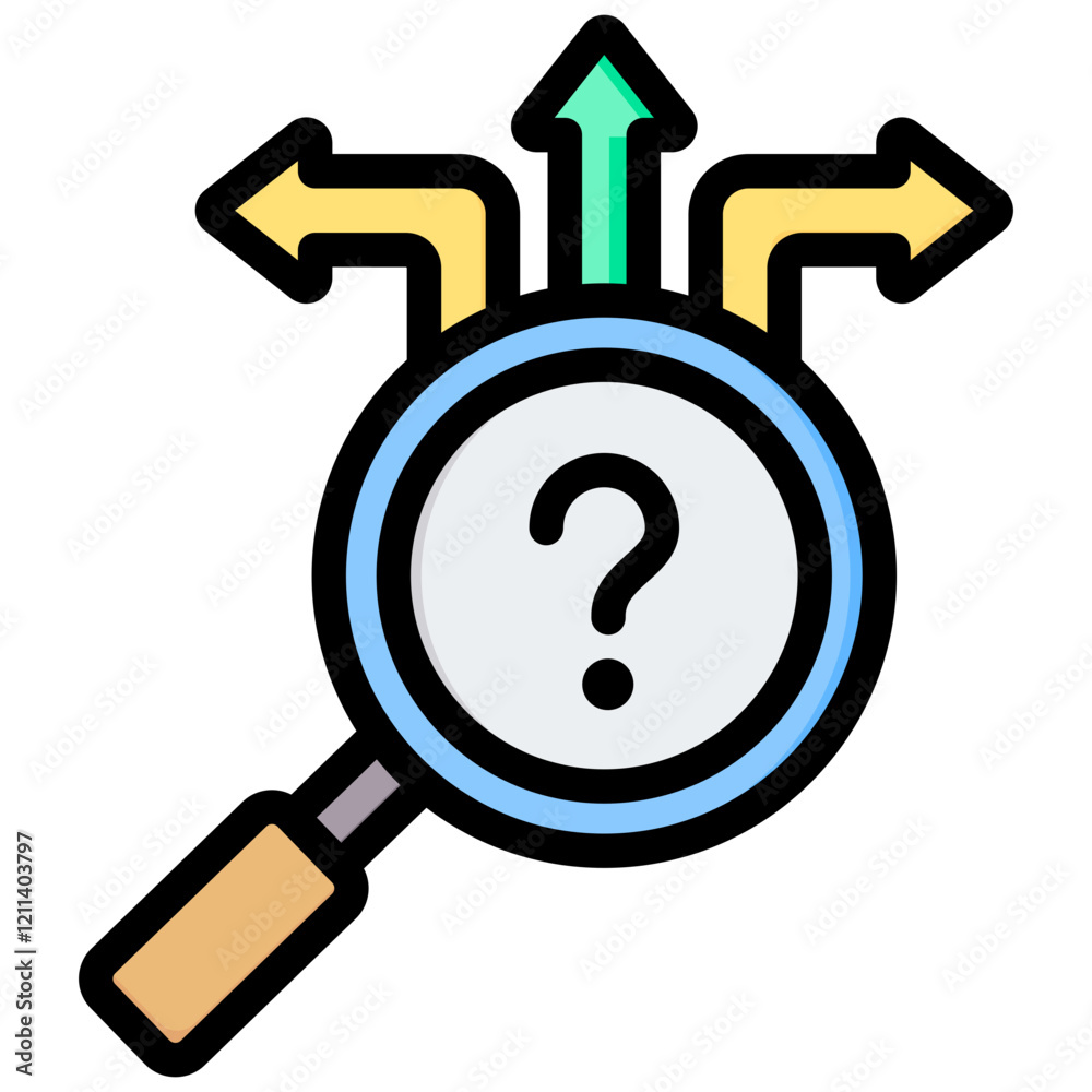 Poster decision analysis outline color icon