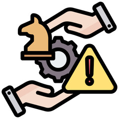 Risk Mitigation Outline Color Icon