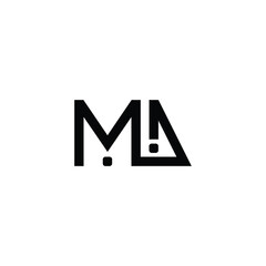MA monogram logo design letter text name symbol monochrome logotype alphabet character simple logo