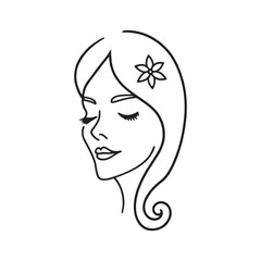 women face drawing art vector design. one line minimalistic women face line art design.
