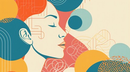 Fototapeta premium Mental Health Day Vector Illustration for Well-being Promotion