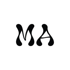 MA monogram logo design letter text name symbol monochrome logotype alphabet character simple logo