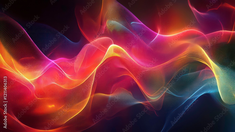 Poster abstract colorful flowing wave background.