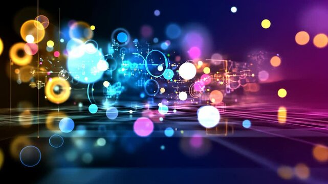 abstract background innovative futuristic technology or business management concept, gears with neon light and complex equation mathematic background