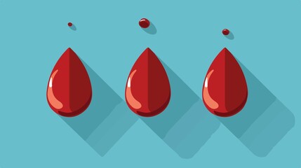 Fototapeta premium Professional Isolated Medical Blood Drops Icon Flat Design