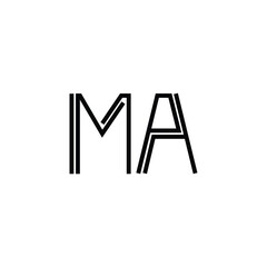 MA monogram logo design letter text name symbol monochrome logotype alphabet character simple logo