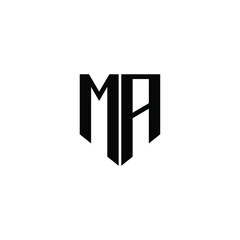 MA monogram logo design letter text name symbol monochrome logotype alphabet character simple logo