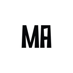 MA monogram logo design letter text name symbol monochrome logotype alphabet character simple logo