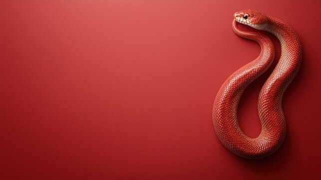 Happy chinese new year 2025 the snake zodiac sign with traditional pattern on red background. Chinese new year 2025 greeting card design. 