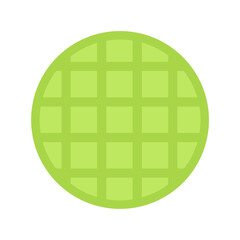 Matcha Waffle Icon Flat Design Style
