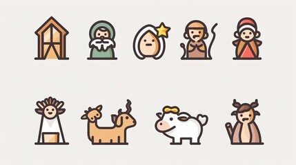 Obraz premium Flat Vector Illustration of Manager Characters Icons