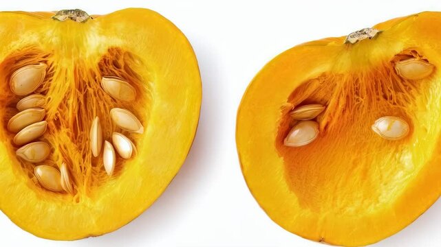 Timelapse of pumpkin slices transforming from fresh to wilted appearance