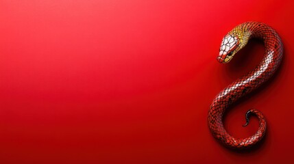 Obraz premium Year of the Snake Chinese New Year Greeting Card with Copy Space