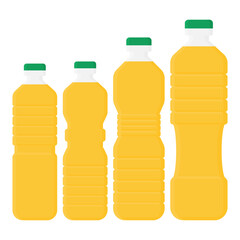 Cooking Ingredients Oil Bottle Vector. Full Oil Bottle. Oil Container Element.