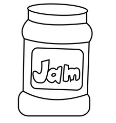 Cute cartoon hand drawn vector jam coloring page.