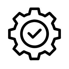 checkmark with a gear icon design