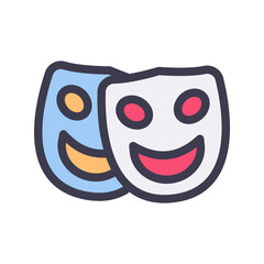 theater mask filled style