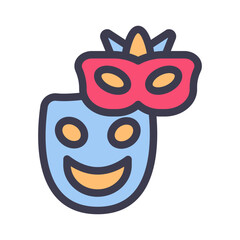 theater mask filled style