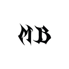MB monogram logo design letter text name symbol monochrome logotype alphabet character simple logo