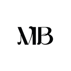 MB monogram logo design letter text name symbol monochrome logotype alphabet character simple logo