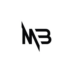 MB monogram logo design letter text name symbol monochrome logotype alphabet character simple logo