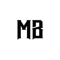 MB monogram logo design letter text name symbol monochrome logotype alphabet character simple logo