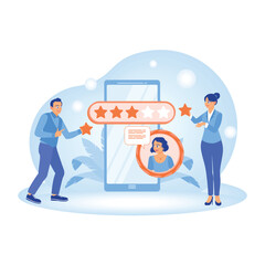 People fill out an online survey and assessment forms.