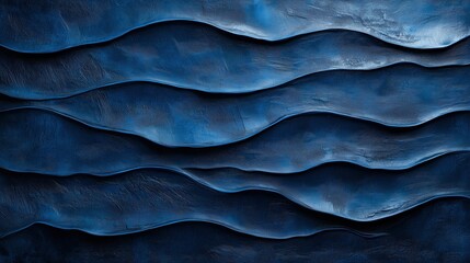 Obraz premium Wavy Blue Abstract Texture with Flowing Shapes