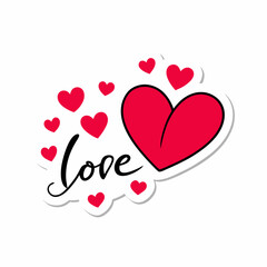 valentine card with hearts