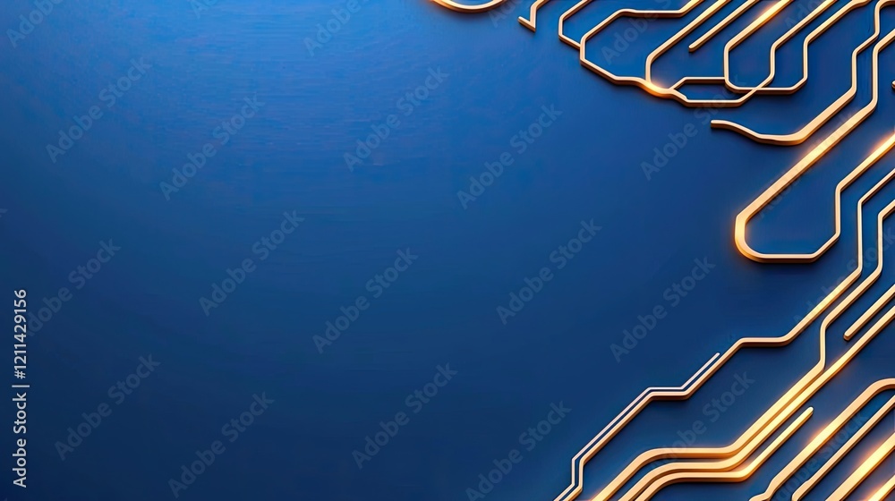 Aufkleber Interactive tools ai concept. Abstract blue background with glowing circuit patterns for tech designs and innovations.