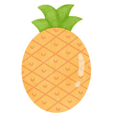 Cute and cheerful cartoon pineapple illustration, perfect for kids' products, tropical designs, and summer vibes